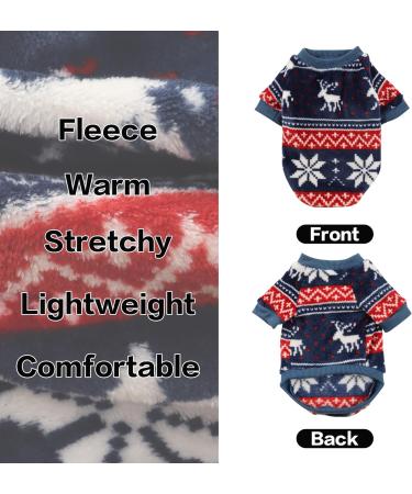 Yaodhaod Fleece Dog Sweater for Small Dogs | Ethnic Style Winter Clothing | Ultra Soft Thermal Blue Puppy Sweatshirt (L) - Buy Online on GoSupps.com