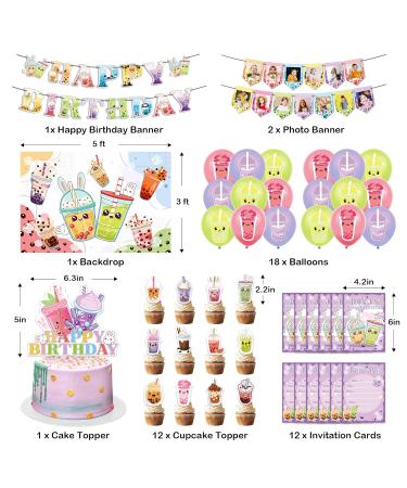 Boba Party Decorations tea theme party decorations for girls birthday party decorations - Buy Online on GoSupps.com