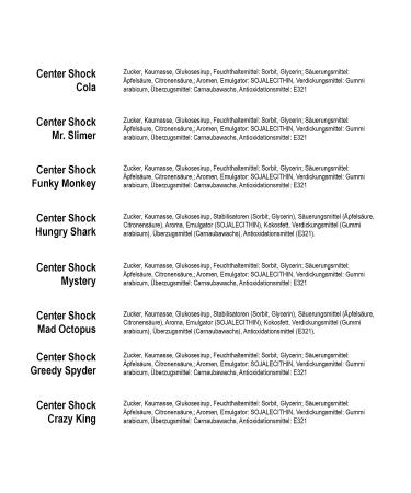 100 Center Shock Chewing Gum Trial Package - All 13 Flavors: Strawberry Apple Cola Cherry & More | Shop Internationally - Buy Online on GoSupps.com