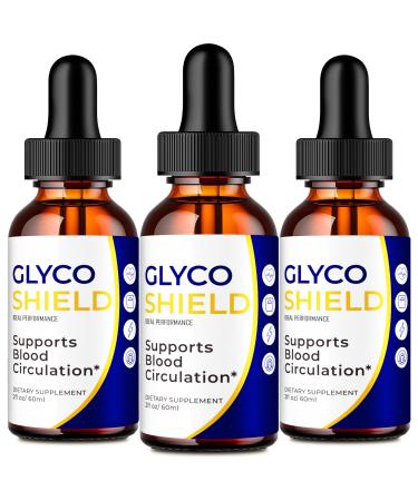 Glyco Shield Drops Glyco Shield Blood Formula Support Supplement Drops - Maximum Strength All Natural Healthy Circulation Stable Levels & Overall Health Advanced GlycoShield Reviews (3 Pack)
