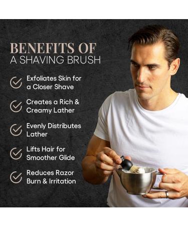 Futura Synthetic Badger Hair Shaving Brush - Handmade Swedish Black Wood Exfoliating Stiff Bristles for Luxurious Shave - Perfect for Travel - Buy Online on GoSupps.com