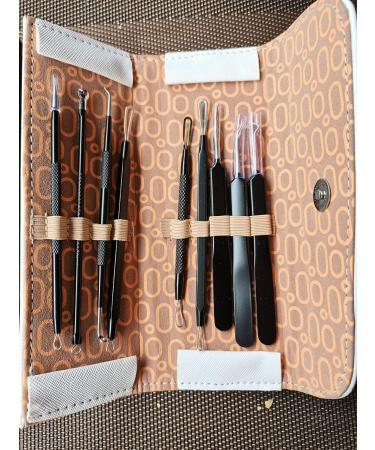 Blackhead Acne Remover Kit - 9pcs Stainless Steel Extractor Set for Blackhead, Whitehead, Acne, Pimples - Aooher - Buy Online on GoSupps.com