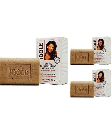 Idole Brightening Exfoliating Soap with Avocado Seed Powder 3-Pack Net 200g (7 oz) 7 Ounce (Pack of 3)