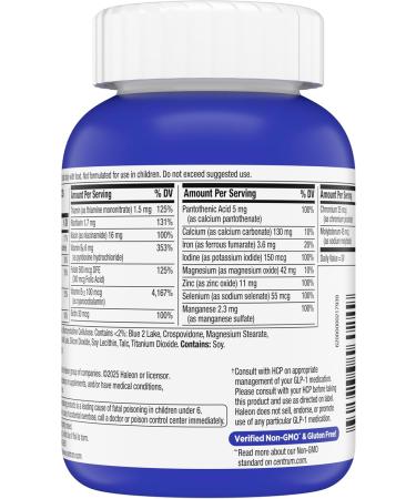 Centrum Nutrient Replenish GLP-1 Nutrition Support Multivitamin for Whole Body Health and Appearance - 180 Tablets 6 Month Supply - Buy Online on GoSupps.com