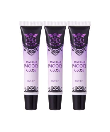 Ruby Kisses Staining Mood Lip Gloss 3PCS (Honey) 3PCS-Honey