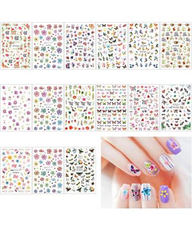 Colorful Butterfly Nail Stickers - 30 Styles | Adhesive Nail Design Decals for Women & Girls | DIY Nail Decoration Kit with Tweezers | 2500+ Pieces - Buy Online on GoSupps.com