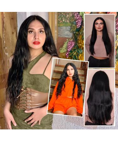 FSHINE 50cm Black Clip-in Hair Extensions - 120g Real Remy Straight Human Hair - 7 Pieces Authentic Black Hair - Buy Online on GoSupps.com