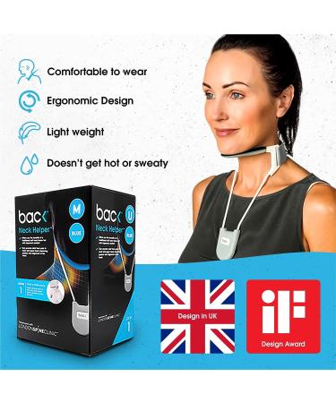 Neck Helper: Revolutionary Neck Brace for Neck Pain & Support - Blue Medium - Buy Online on GoSupps.com