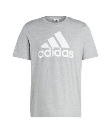 adidas Male Adult Essentials Single Jersey Big Logo Long Sleeve T-Shirt (1 Pack) XL Medium Grey Heather