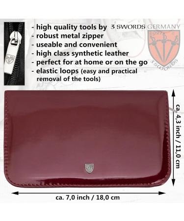 3 Swords Germany Manicure Pedicure Set Kit in Burgundy Synthetic Leather - Premium Brand Quality - Buy Online on GoSupps.com
