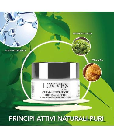 LOVVES Rich Nourishing Face Cream For Day and Night High Quality Natural Cosmetics AntiWrinkle Promotes Collagen Production Moisturizing Regenerating Face and Neck 50 ml - Buy Online on GoSupps.com