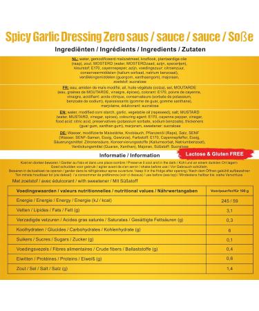 Rabeko Zero Sauce - Spicy Garlic Dressing 2 x 350 ml Sugar Free and Low Fat - Healthy Low Carb & Calorie Products for Salads Fries Burgers - Gluten & Lactose Free - Buy Online on GoSupps.com