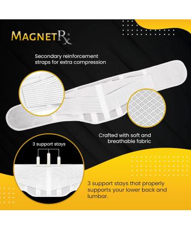 MagnetRX® Magnetic Back Brace - Ultra Strength Lumbar Support Belt for Men & Women | X-Large Waist Magnet Wrap for Pain Relief - Buy Online on GoSupps.com
