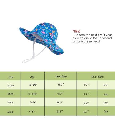 LANGZHEN Beach Sun Protection Hat for Baby Girls | Adjustable Toddler Kids Hat with Chin Strap | Flamingos & Toucan-Blue | 2-4 Years - Buy Online on GoSupps.com