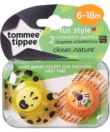 Tommee Tippee Closer to Nature Fun Pacifier 6-18 Months 2 Count - Random Colors - Buy Online on GoSupps.com