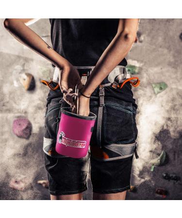 ALPIDEX Pink Power Chalk Bag - Adjustable Waist Belt & Drawstring Magnesia Bag for Boulder Climbing - International Shipping Available - Buy Online on GoSupps.com