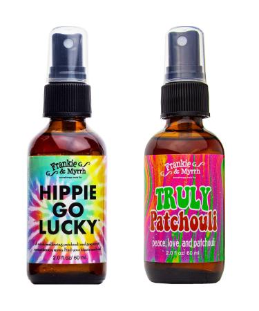 Frankie & Myrrh 2-Pack Room Spray: Truly Patchouli & Hippie Go Lucky. Natural Light Perfume/Cologne for Relaxation and Energy Aromatherapy