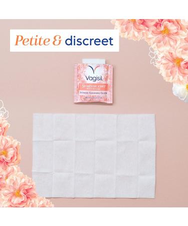 Vagisil Scentsitive Scents On-The-Go Feminine Cleansing Wipes - Peach Blossom - pH Balanced - 16 Count - Individually Wrapped - Buy Online on GoSupps.com