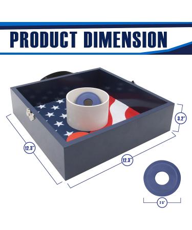 Flag Series Wooden Washer Toss Game Set - Portable Outdoor Lawn Game with 8 Metal Washers - Buy Online on GoSupps.com