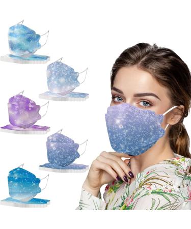 Buy WEXCV 50-Pack 4D Snowflake Print 5-Layer Breathable Fabric Masks for Adults - Perfect One-Way Mouth Protection for Easter | International Shipping Available - Buy Online on GoSupps.com