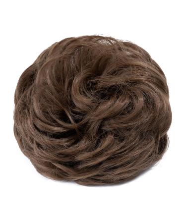 Tess Hair Part with Rubber Band - 55g Dark Chestnut Brown Synthetic Hair Extension for Women | Large Bun Hair Tie - Buy Online on GoSupps.com