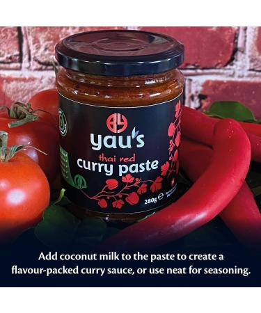 Yau's Thai Red Curry Paste Traditional Mild Curry Paste Vegan Soy-Free and Gluten-Free Spicy Marinade and Pesto Easy and Tasty Chinese Red Curry Paste 3 x 280g - Buy Online on GoSupps.com