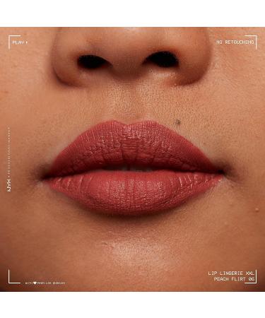 NYX Lip Lingerie XXL Matte Liquid Lipstick - Peach Flirt 06 - 0.13 Fl Oz - Buy Online on GoSupps.com