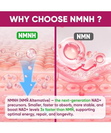 NMNH Gummies 300MG for Longevity with Urolithin A Polyphenol Blend Resveratrol NAD+ Supplement for Women & Men Boost NAD+ Levels Optimized Aging Cell DNA Repair Energy Focus Sugar Free 60cts 60 Count (Pack of 1) - Buy Online on GoSupps.com