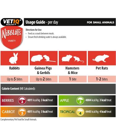 VetIQ Apple Nibblots 8x 30g Tasty Hamster Treats For Your Guinea Pig/s or Hamster/s Guinea Pig Treats with Added Vitamins For Skin & Coat with Rosemary Extract Apple 8PK 30 g (Pack of 8) - Buy Online on GoSupps.com