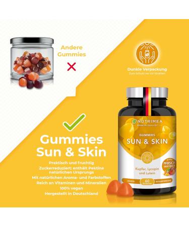 Sun & Skin Gummy Bears | Natural Tan & Skin Protection | Vegan Self-Tanner with Vitamin A & Antioxidants - Buy Online on GoSupps.com