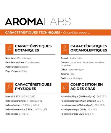 Aroma Labs - Organic Pumpkin Seeds - Virgin and AB Certified Vegetable Oil - 50 mL - Buy Online on GoSupps.com