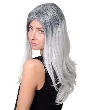Women's Gothic Ombre Wig Long Straight Middle Parting Black White Grey | WIG ME UP GFW1809-1001A+1T1001A - Buy Online on GoSupps.com