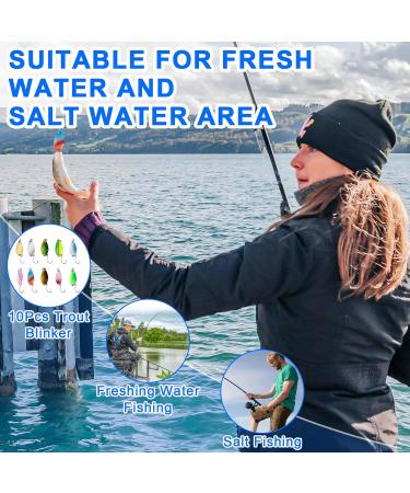Trout Bait Spoon Set - 10 Piece Fishing Lure Kit (5g 3.5g 2.5g) with Box for Trout & Perch Fishing - Perfect for Fishing Excursions - Buy Online on GoSupps.com