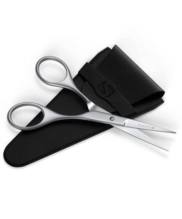 Suvorna 4.5 Mustache & Beard Grooming Scissors for Men - Nose & Facial Hair Trimming Barber Shears - Buy Online on GoSupps.com