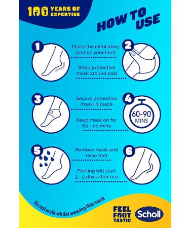 Scholl ExpertCare Exfoliating Heel Peel Foot Mask - Visibly Softer Heels - 1 Pair - Buy Online on GoSupps.com