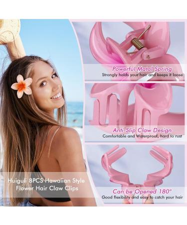 Huiguli Flowers Hair Clip Set - 8 Colorful Non-Slip Hair Accessories for Women | Perfect for Thick & Thin Hair - Buy Online on GoSupps.com