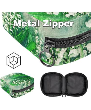 Menstruation Pad Bag with Zipper - Stylish Women's Napkin & Tampon Storage | Flora Natural Field Design - Buy Online on GoSupps.com