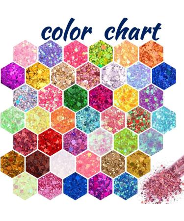 Holographic Chunky & Fine Glitter Mix - 45 Colors | Festival Sequins & Powder for Face, Body, Hair, Nails | Iridescent Flakes for Resin & Tumblers - Cosmetic Grade - Buy Online on GoSupps.com