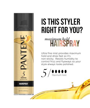 Pantene Pro-V Level 5 Maximum Hold Hairspray for Maximum Hold Texture and Finish 11 oz 11 Fl Oz (Pack of 1) - Buy Online on GoSupps.com