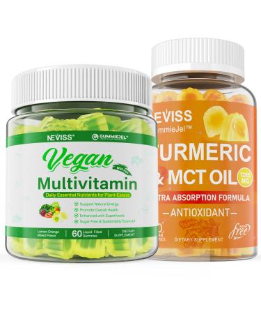 Organic Turmeric Gummies 1000mg with Vegan Multivitamin for Women Men