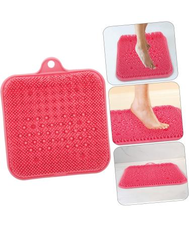 Fomiyes Silicone Foot Massage Cushion | Suction Bath Foot Scrubber & Washer | Pink PVC Foot Pillow for Shower Cleaning (26.5x23x3.5cm) - Buy Online on GoSupps.com