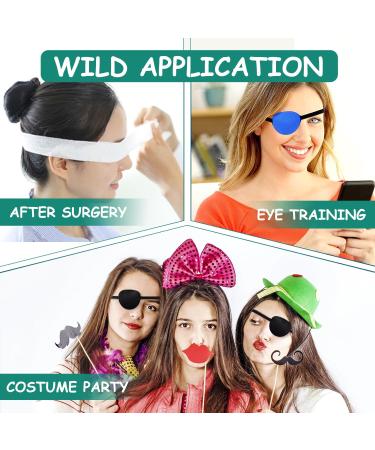 SULIVES 2 Pcs Adjustable Medical Eye Patches for Adults - Black Blue 3D Groove Design - Suitable for Amblyopia, Strabismus, Surgery Recovery - Left & Right Eye - Buy Online on GoSupps.com