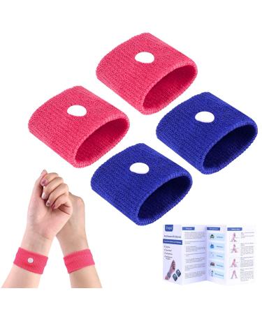 Anti Travel Sickness Bands Wristbands 2 Pairs Motion Sickness Bands for Kids & Adults Natural Acupressure Nausea Relief Wristbands for Car Sea Flying Trip and Pregnancy Morning Sickness 2 Pairs 2