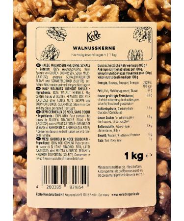 KoRo - Walnut Kernels 1 kg - High Quality Natural Peeled Nuts - Buy Online on GoSupps.com