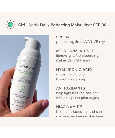 Bundle of MDSolarSciences Daily Perfecting Moisturizer SPF 30 & MD Advanced Hydration Creme | Day & Night Skincare Routine | Science-Based Formulas Protect & Restore | Anti-Aging Skin-Barrier Support - Buy Online on GoSupps.com