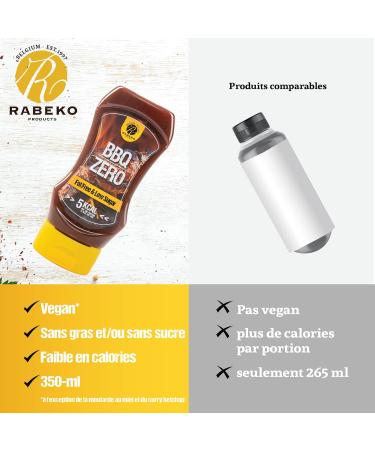 Rabeko Zero Sauce - Curry Ketchup 3 x 425 ml Sugar Free and Low Fat - Healthy Low Carb and Calorie Products for Salads Fries Burgers - Gluten and Lactose Free - Buy Online on GoSupps.com