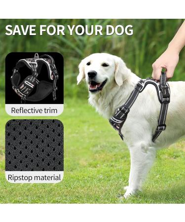 Shop Heele Dog Crockery & No-Pull Harness for Medium Dogs - Breathable Reflective Anti-Pull Design | Flower Black - Buy Online on GoSupps.com
