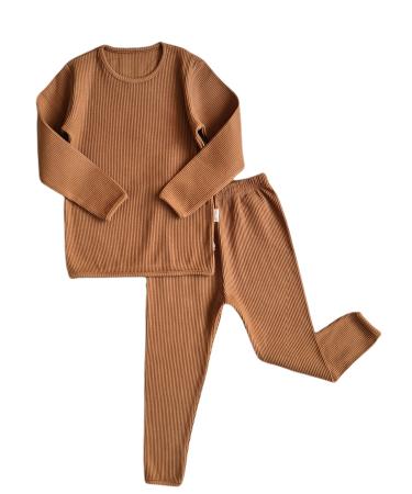 DreamBuy 20 Colours Ribbed Pyjama/Tracksuit/Loungewear Unisex Boys And Girls Pyjamas Baby Clothes Pyjamas For Women And Mens Pyjamas 1-2 Years Caramel