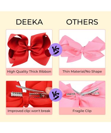 DEEKA 20 PCS 6 Hand-made Grosgrain Ribbon Hair Bows Alligator Clips for Little Girls - Multi-colored Hair Accessories (Pack of 20) - Buy Online on GoSupps.com