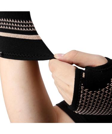 Faletony Wrist Bandage Set - Copper Wrist Support for Sports Fitness & Bodybuilding | Optimal Wrist Splint for Strength Training - Buy Online on GoSupps.com